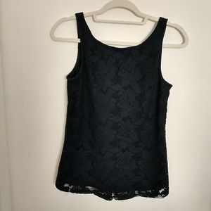 Lined Lace Tank With Low V-Back
